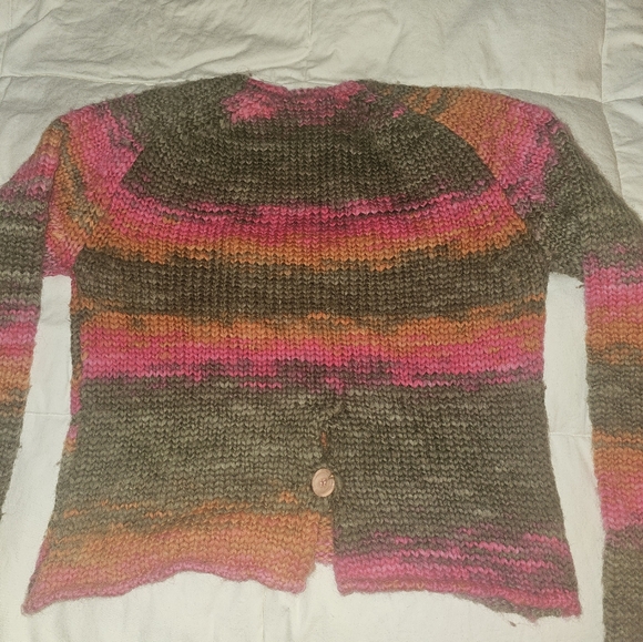 Diesel 100% Pure Wool Multicolor scoopneck Sweater Long sleeves back button Med - Picture 3 of 8